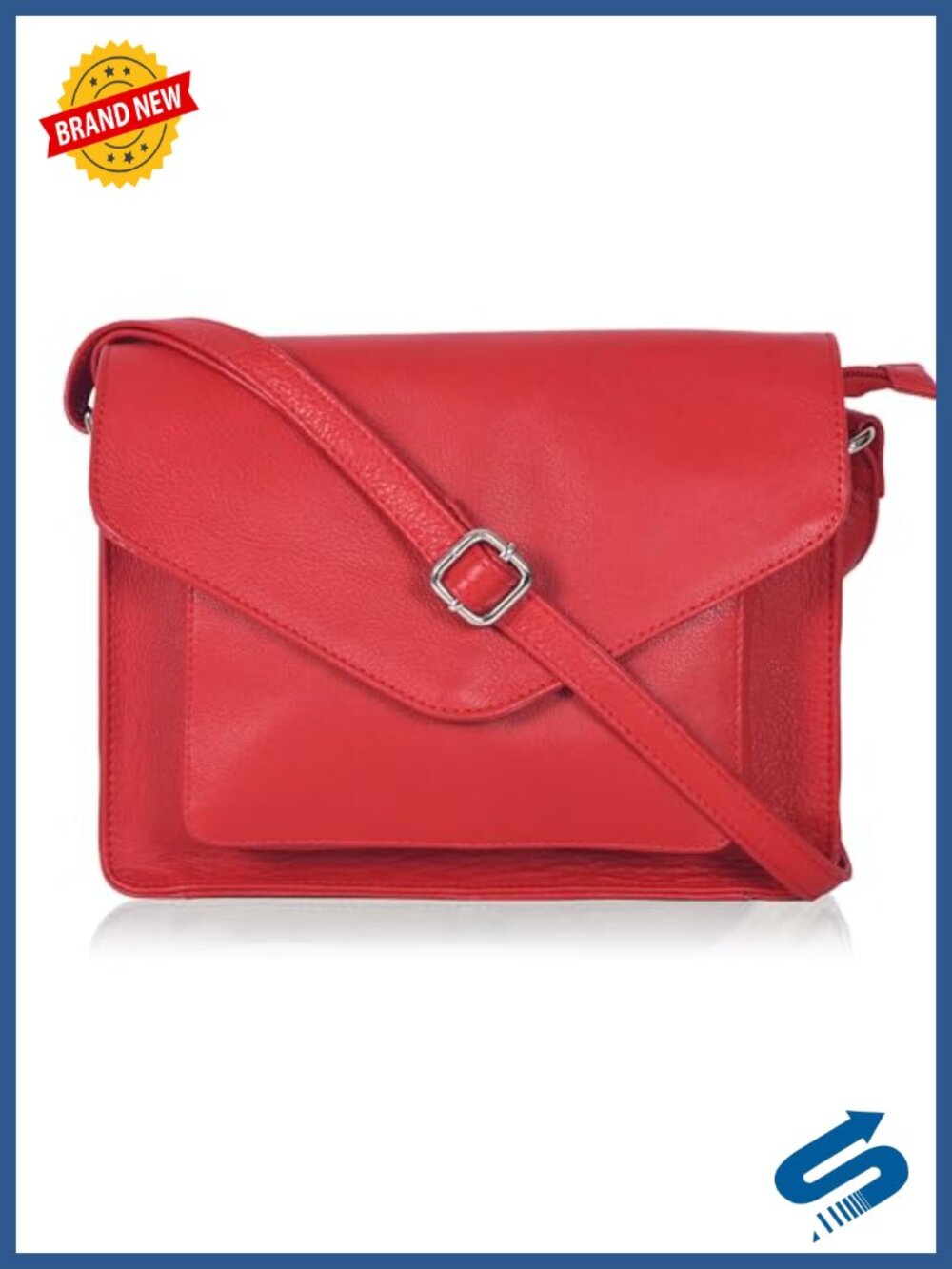Genuine Leather Crossbody Purse for Women, Shoulder Bag
